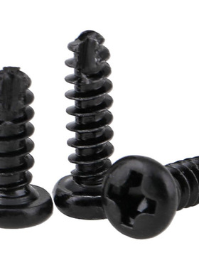 黑色十字圆头割尾自攻螺丝钉开槽盘头PT小螺钉 M2M3/M3.5/M4