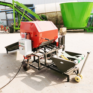50型打捆包膜机花生秧秸秆打包缠膜机多种青贮饲草料储存发酵设备
