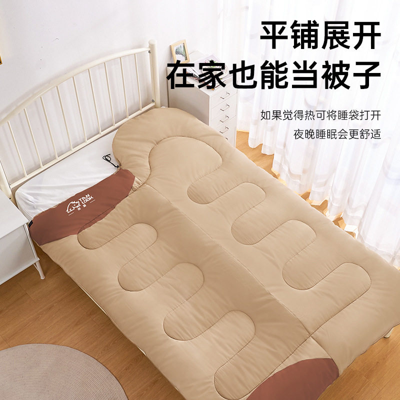 探露睡袋成人户外露营大人冬季加厚防寒被子两用隔脏办公室双人
