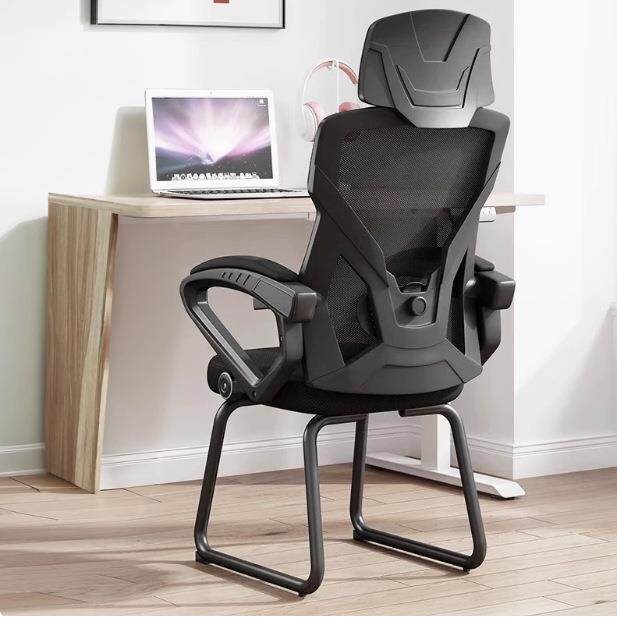 卓跃办公人体工学黑色椅子午睡可躺职员靠椅弓形网布