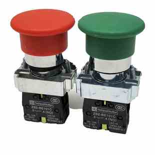 BE101C蘑菇头复位按钮开关绿色一常开 ZB2 22MM点动XB2 BC31C