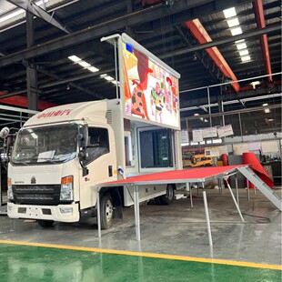 出口中型蓝牌广告宣传舞台车宣传车LED广告车车移动广告宣传车