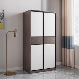 简约现代80宽90宽小户型推拉门移门小衣柜家用铝合金趟门收纳衣橱