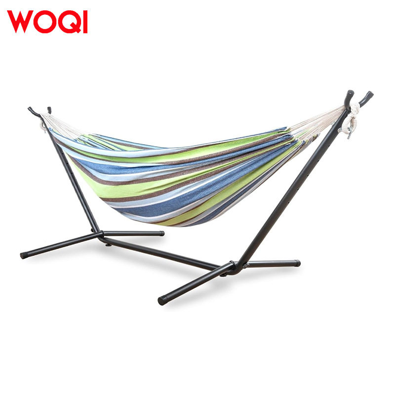 WOQI露营睡眠吊床户外家具带金属框架架沙滩吊床用于旅行露营
