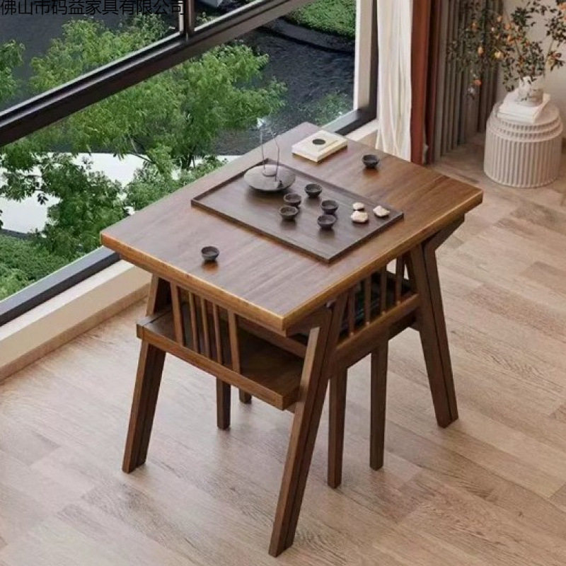 小户型实木茶台一桌二椅