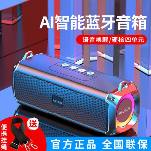 AI双喇叭智能蓝牙音响广场舞低音炮大音量插卡无线 2024新款