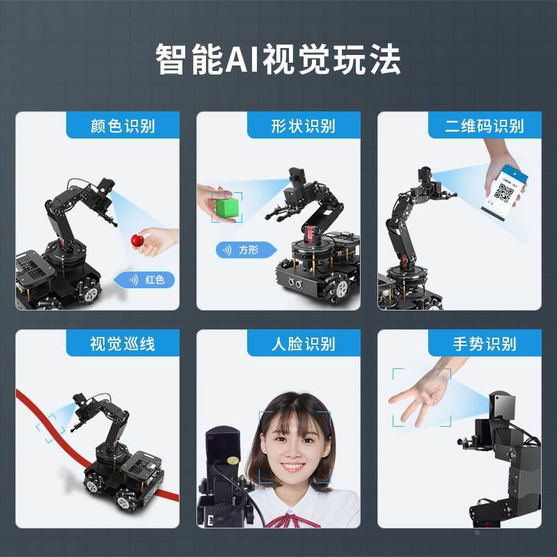 树莓派机械臂 python编程智能采摘物流搬运机器人ROS智能小车比赛