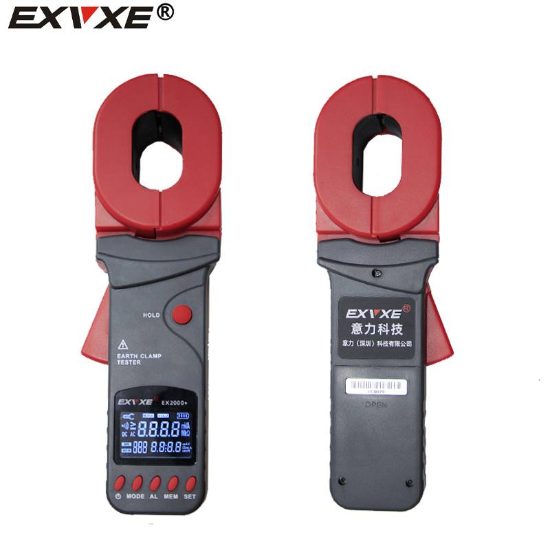 意力钳形接地电阻测试仪数字电阻表EX2000C/A+钳形防雷接地电阻仪