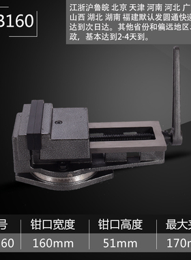 泰山刨床钻床铣床机用平口钳台虎钳QB136 160 200 250 320台钳