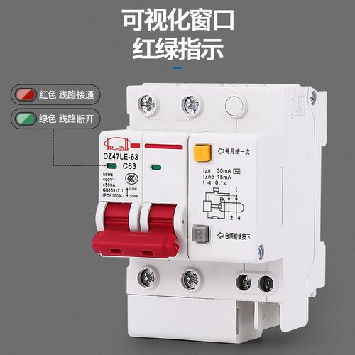 DZ47LE-63 1P+N 2P 3P小型家用漏电保护器断路器空气开关32 63a