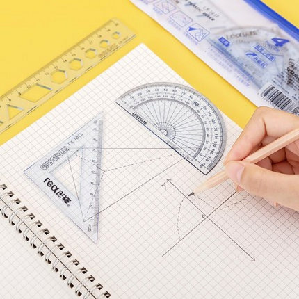 1套包邮三角20CM尺套装学生多功能简约专用量角器套尺直尺四件套