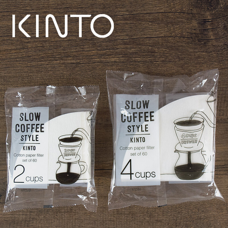 包邮日本进口Kinto手冲咖啡杯滴漏式过滤纸V60锥形滤2/4人份 白色