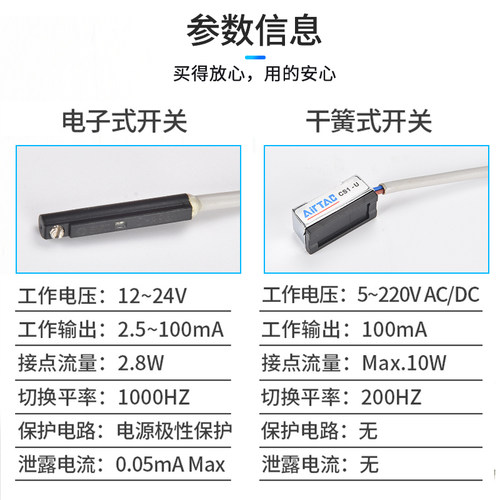 气动气缸磁性开关传感器二线三线D-A93/Z73/C73感应器CS1-J/S/G/U