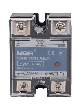 美格尔固态继电器24v直流控制220v交流ssr25da单相MGR-1小型D4825