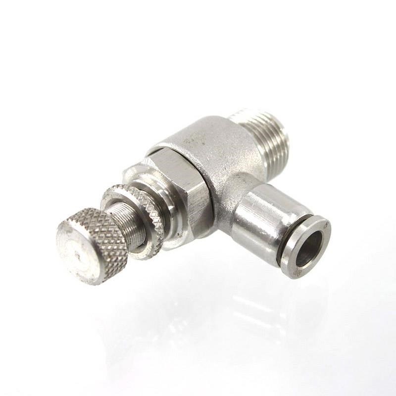 304不锈钢转接可调节流阀 SL4-M5气管快速接头可调SL6-M5 SL6-02