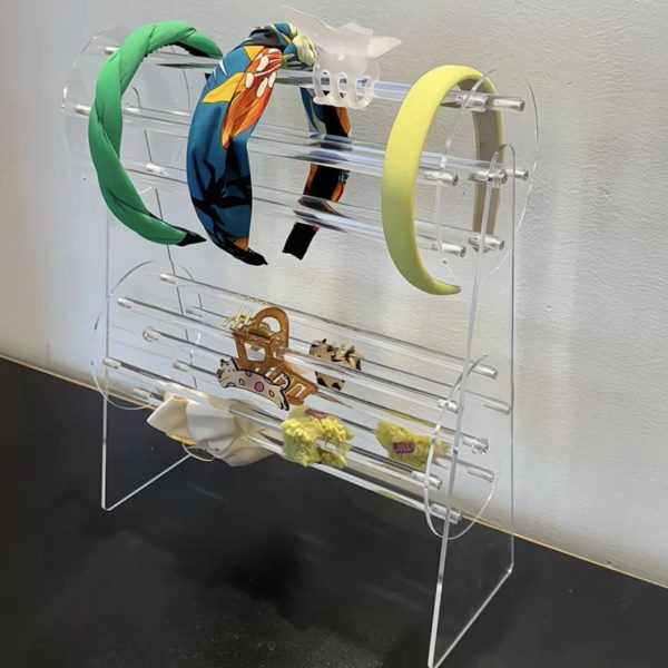 亚克力发夹头箍收纳架可旋转方便拿取抓夹展示架家用好物桌面装饰