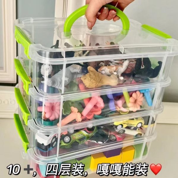 积木收纳盒工具分类盒子装玩具积木小颗粒零件分格抽屉储物整理箱