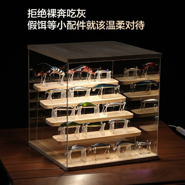 纺车轮饵虫展示柜盒收纳饵渔轮米诺水滴轮软收藏硬鱼路亚假饵钓具