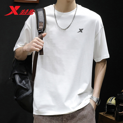 特步短袖男t恤运动上衣男