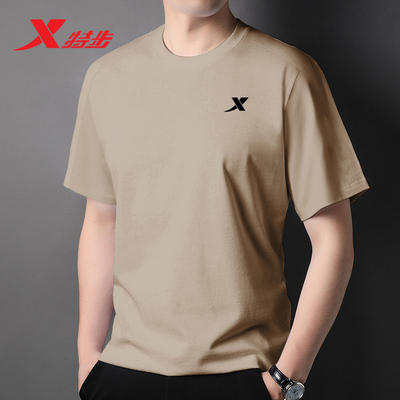 特步短袖男t恤运动上衣男