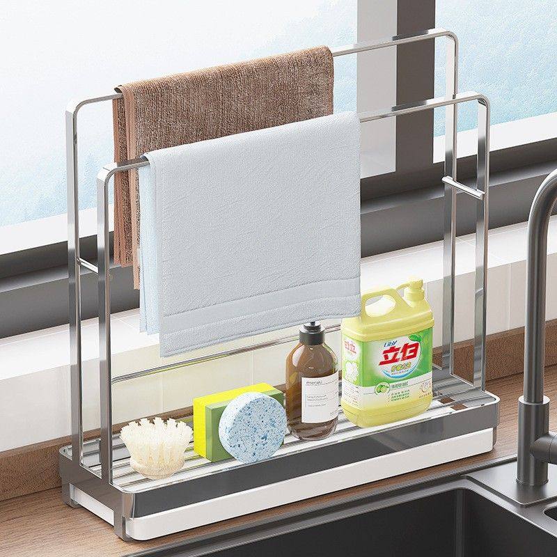 厨房不锈钢抹布置物架窗台极窄水槽沥水架子壁挂收纳神器毛巾海绵,厨房/烹饪用具,抹布架/厨房清洁收纳架,淘宝优惠券,粉丝福利购,淘宝优惠卷