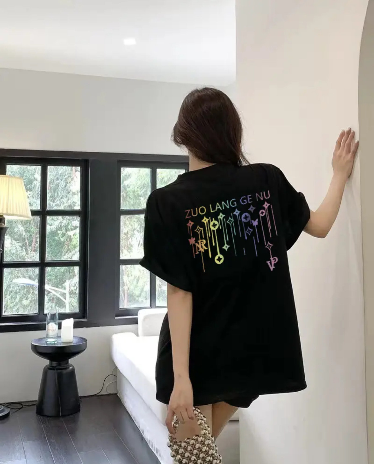 美式休闲风ins白色短袖夏季纯棉t恤女清新中长款小众百搭上衣