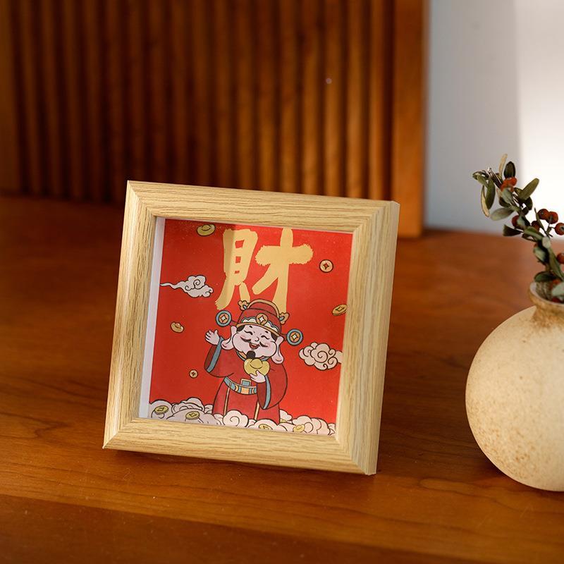 五福临门财神爷装饰画摆台新中式乔迁新居玄关装饰摆件新年礼物
