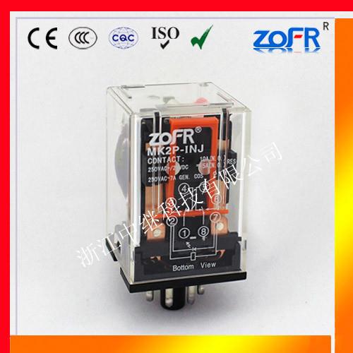 小型中间电磁继电器MK2P-INJ 两组触点AC220V36V DC24V12V