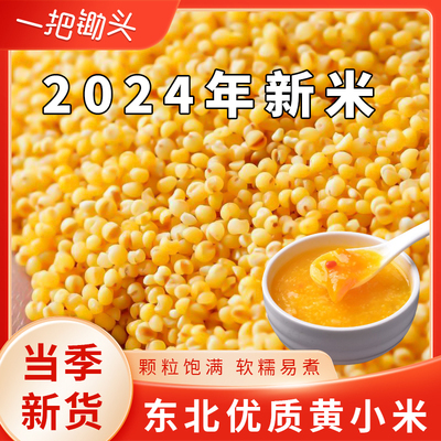 一把锄头黄小米杂粮罐装新米