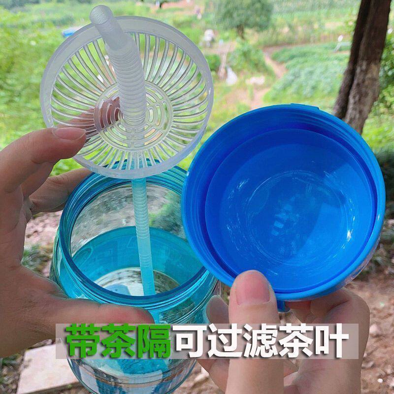 加大防爆大肚吸管水杯工地泡茶户外运动便携特大号大容量水壶