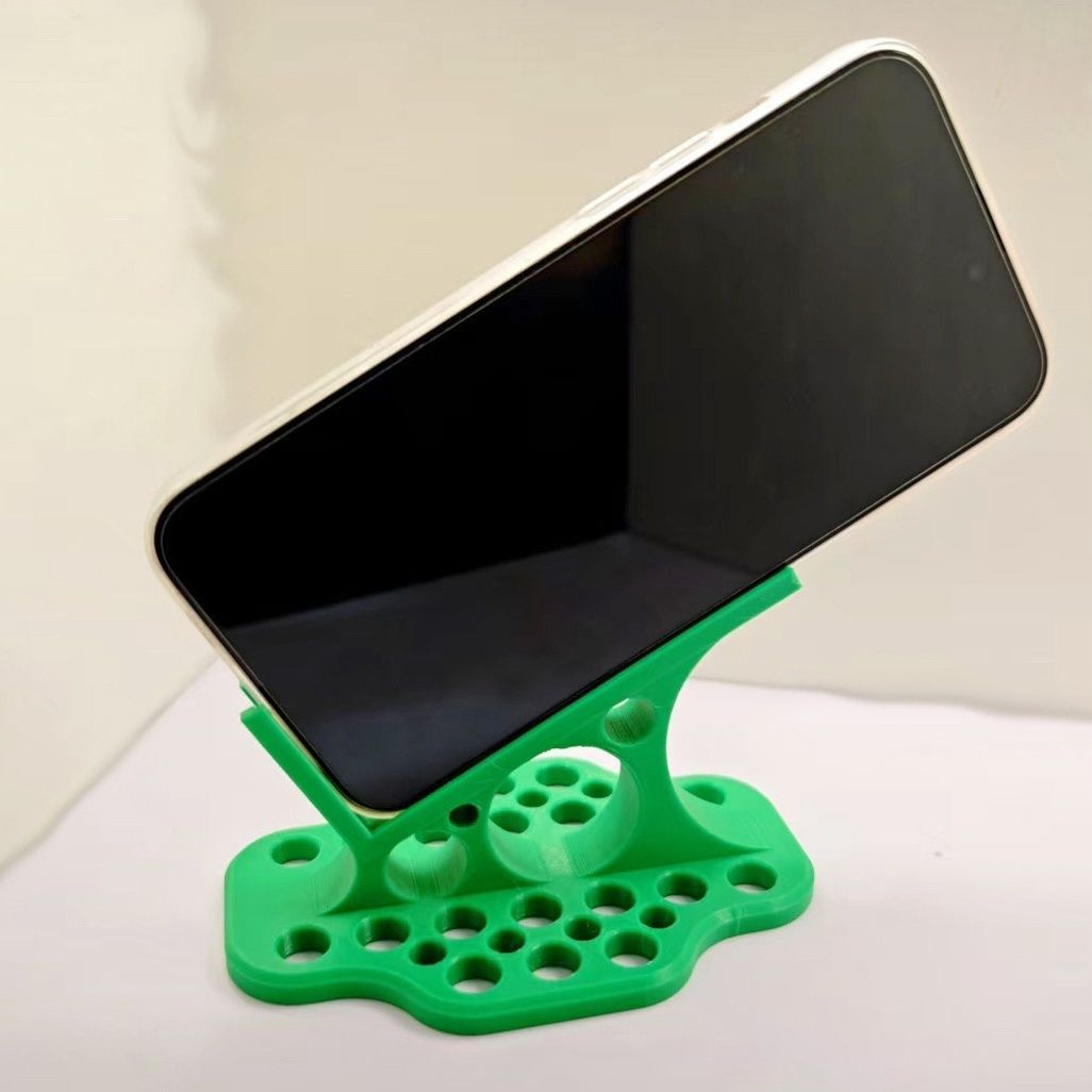 3D 打印斜躺懒人手机支架 镂空散热桌面支架追剧刷视频专用手机座