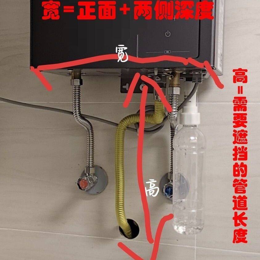 免打孔魔术贴装饰罩厨房燃气热水器专用粘贴遮挡美化遮丑罩柜子