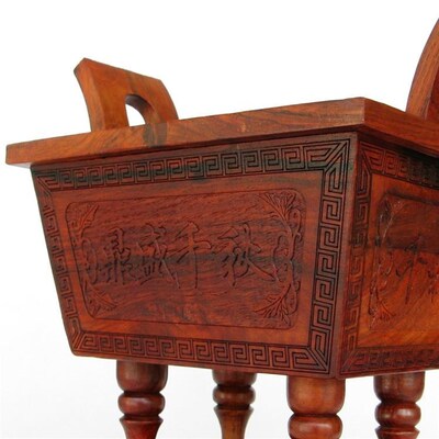 红酸枝木质香炉上香檀香熏香炉 小众熏香炉古朴香插Y香座线香底座