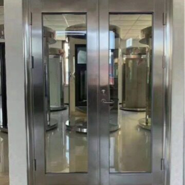 不锈钢玻璃防火门消防通道钢制防火门工程通道商场消防单开对开门