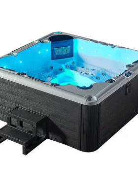 户外按摩浴缸高端亚克力5人水疗spa浴池恒温别墅游泳jacuzzi大池