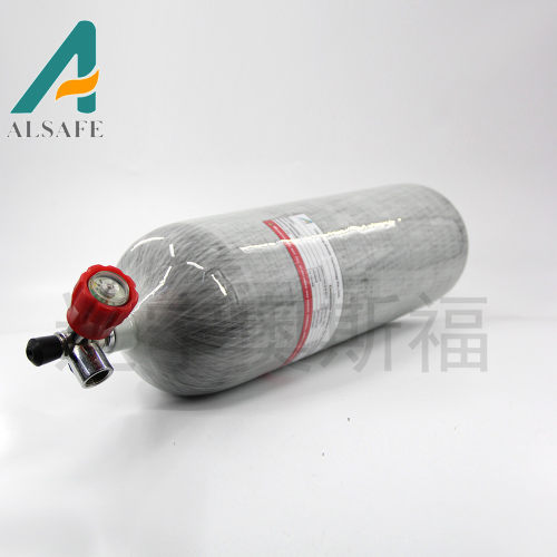 【奥斯福】厂家 红色表头空呼阀6.8L铝合金内胆碳纤维高压气瓶