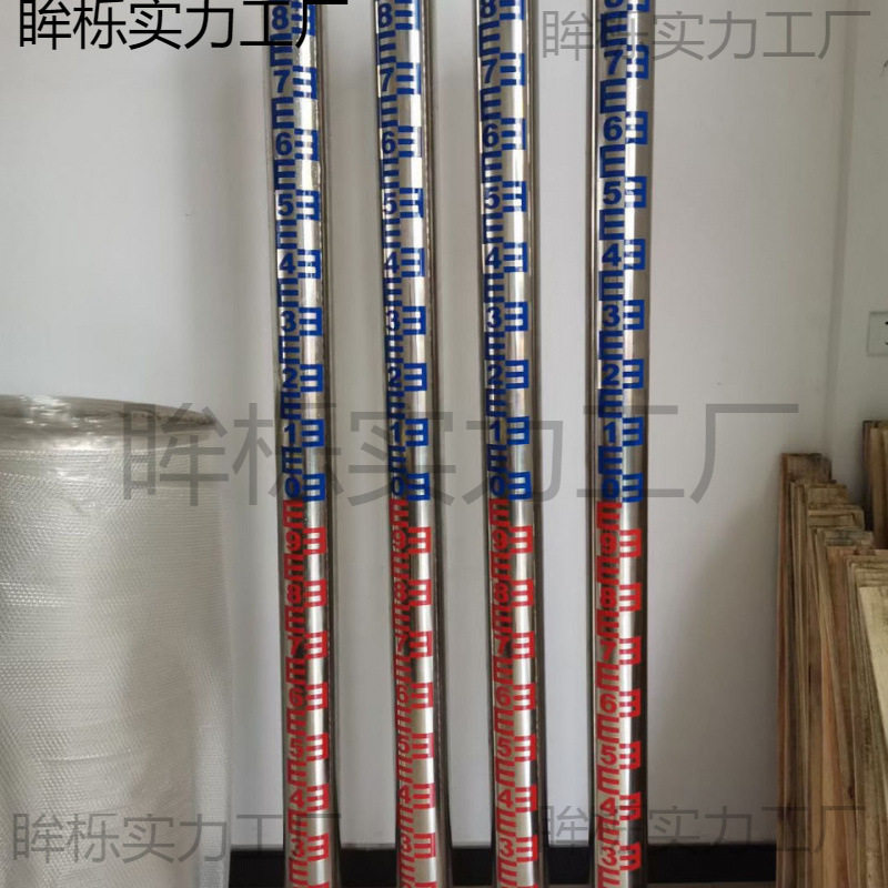 消水池水位标尺厂家水库圆柱消水尺液位烤漆刻度尺大坝落水垒德株