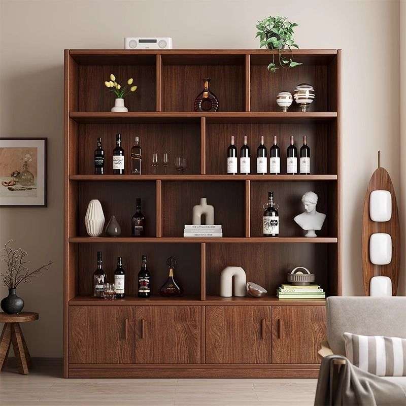 实木酒柜家用客厅置物架展示柜商用简约小型玄关柜靠墙隔断柜酒架