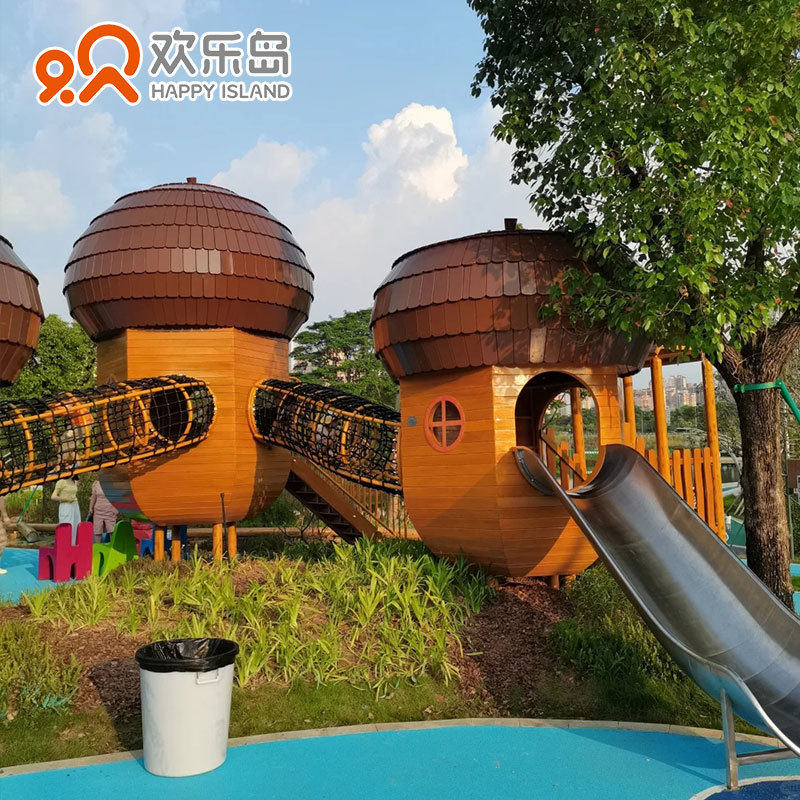 儿童乐园主题设计户外游乐设备定做小区不锈钢滑梯蹦床爬网秋千