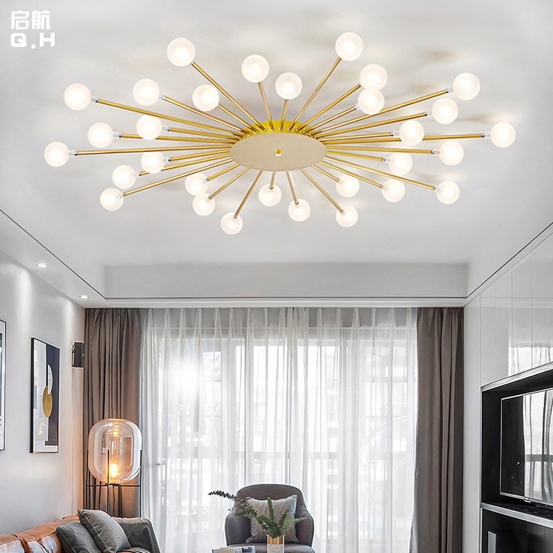 轻奢客厅灯大气简约现代家用创意个性浪漫温馨卧室灯房间吸顶灯具