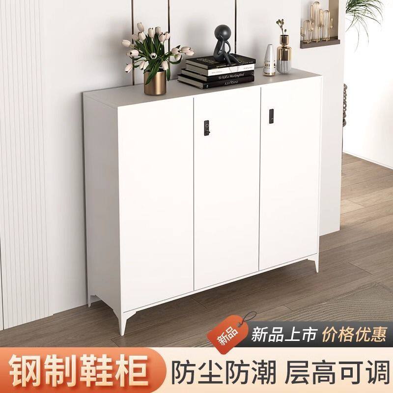 2025新款鞋柜家用入户门口鞋柜室外楼道走廊带锁防盗收纳鞋柜钢制