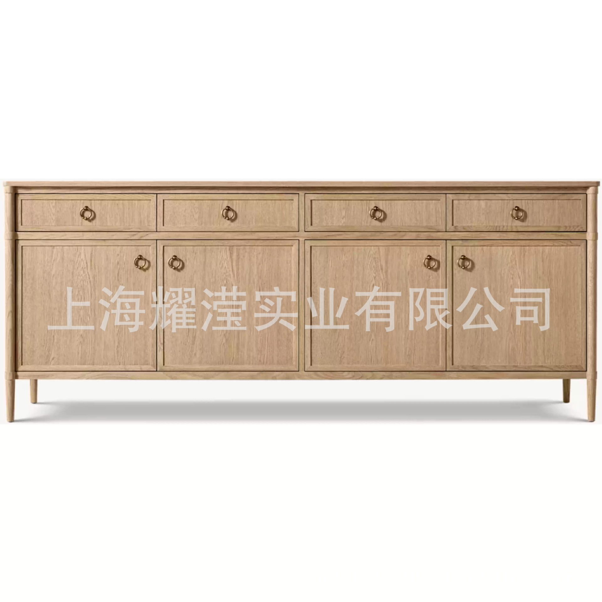 RH美式简约橡木实木边柜