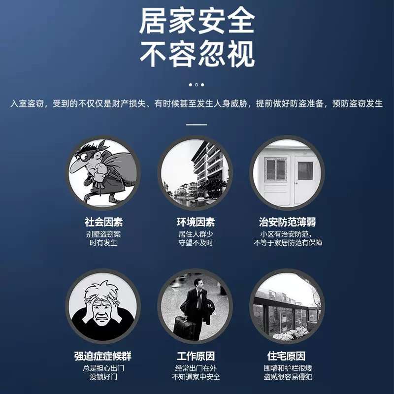 凌防家用防盗报警器红外线门磁报警门窗安防系统配件MC-M33-W01