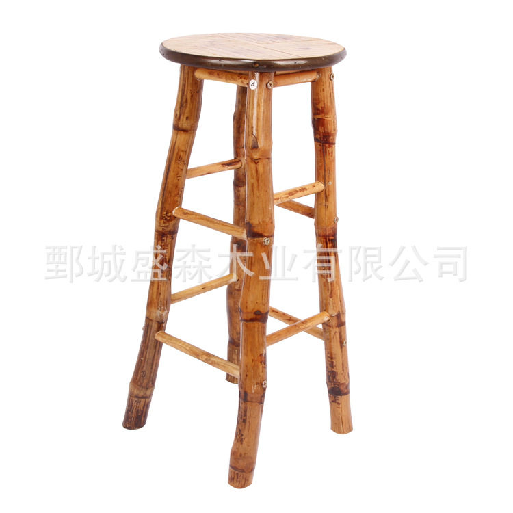 竹制家具吧凳美式西餐厅高腿凳竹子凳子竹木桌椅吧台凳吧椅餐椅