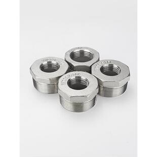 补心不锈钢补芯SUS304NPT美制60度锥螺纹卜申内外丝变径1寸5转2分