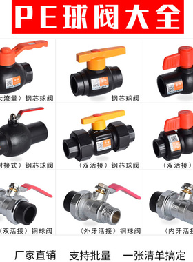 PE管件球阀水管开关全铜阀门钢芯双活接球阀水阀开关20 25 32家用