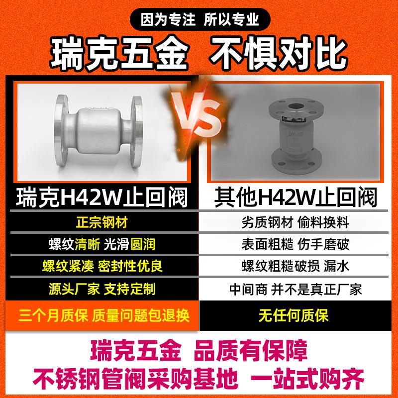 304不锈钢立式止回阀H42W-16P法兰止回阀单向逆止阀dn50 80 100