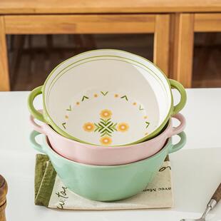 日式双耳汤碗陶瓷大碗家用汤盆面条碗高颜值七寸面碗吃螺蛳粉的碗