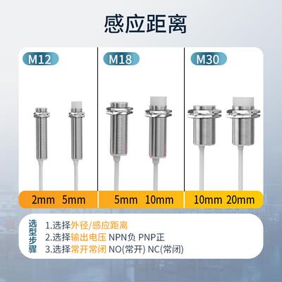 电容式接近开关M30三线NPN直流24V料位传感器M18二线220V M12探头
