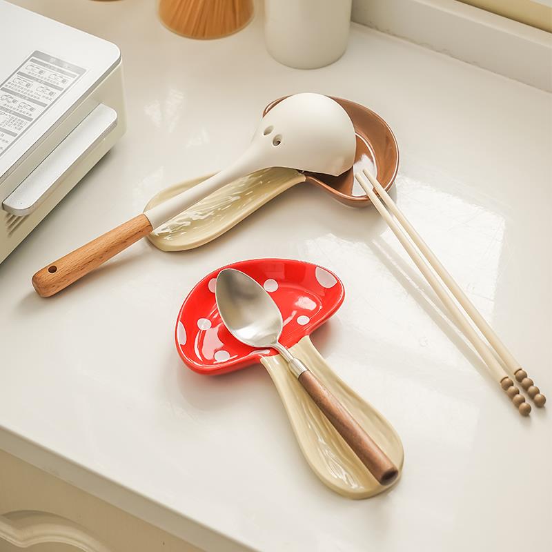 陶瓷勺架置物架汤勺架托锅边锅铲架厨房用品台面筷子托勺子收纳架